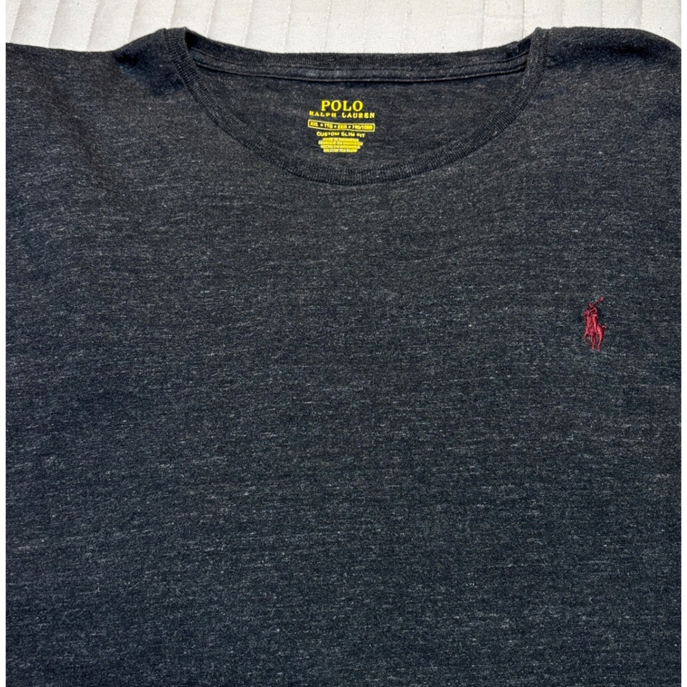 Polo Ralph Lauren Mens Custom Slim Fit Long Sleeve T-Shirt Charcoal Grey XXL